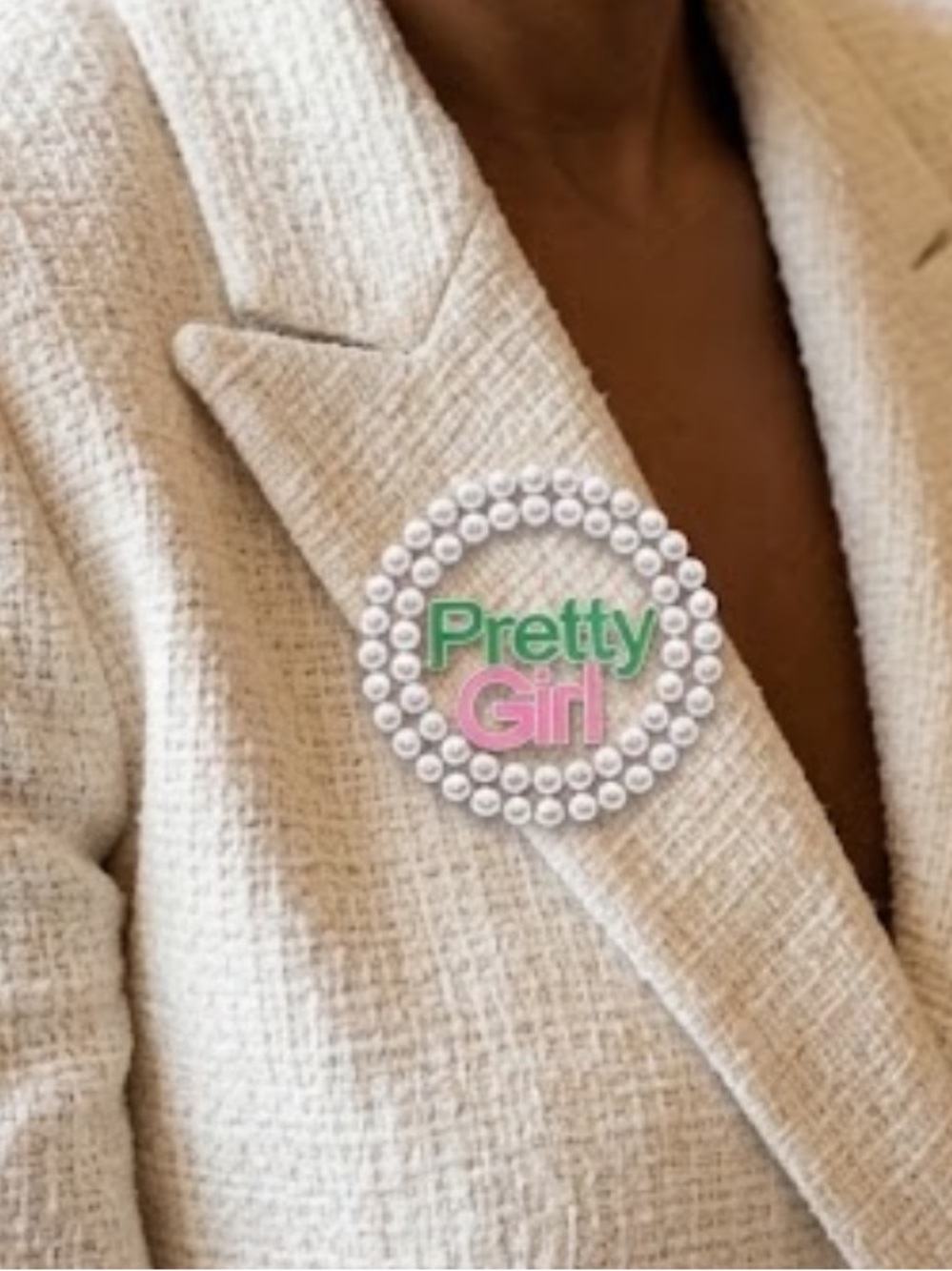 NWT Alpha Kappa Alpha AKA Pretty Girl Brooch Pink Green Sorority Homecoming